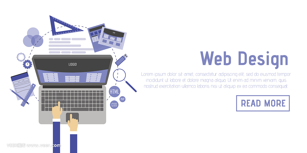 抽象平面矢量插圖的網(wǎng)頁設(shè)計和開發(fā)概念